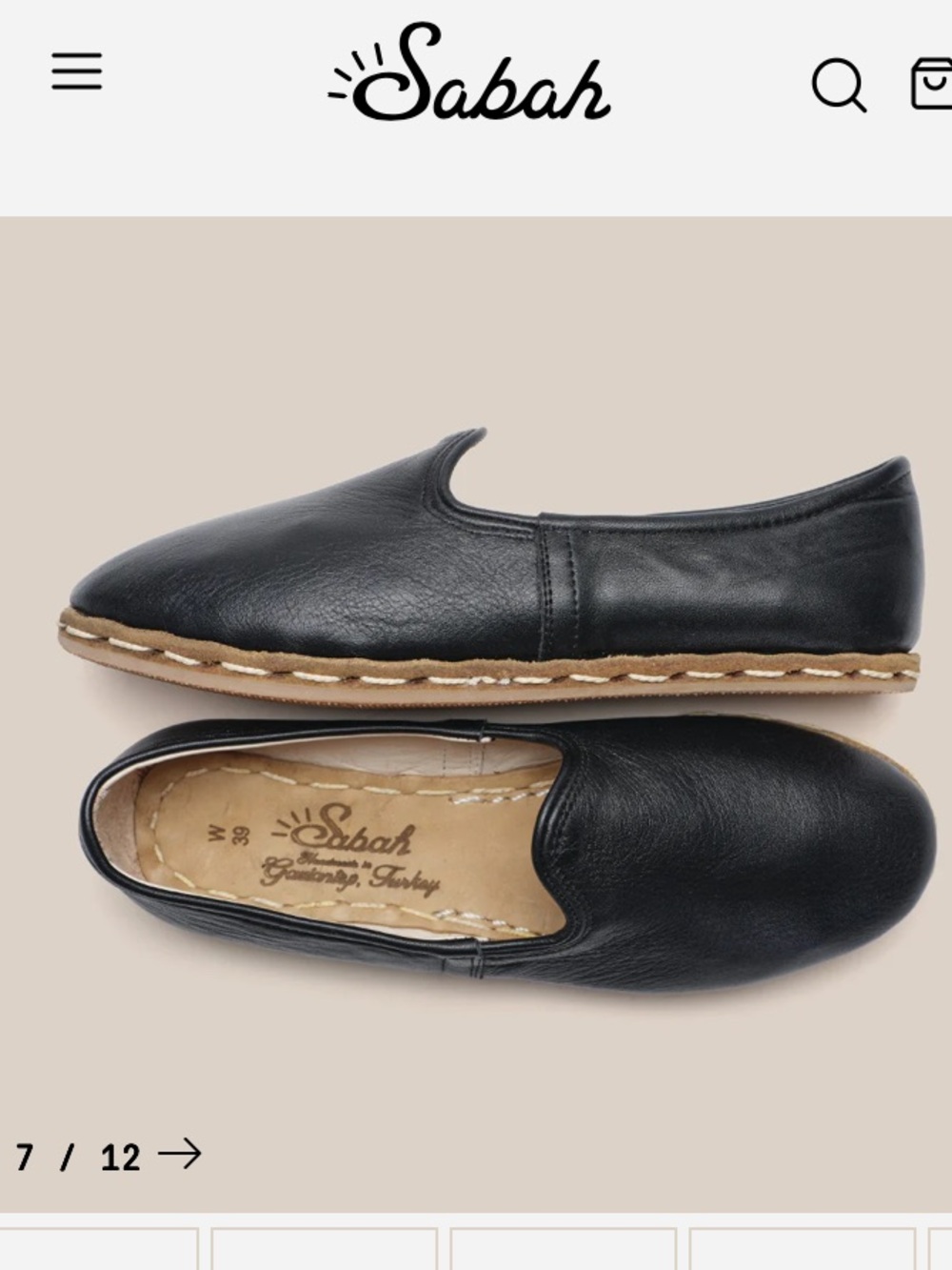 Size 6 EU37 like new Sabah black leather glove loafers